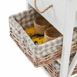 CARO-Möbel Nachttisch PERUGIA Mit 1 Schublade Und 2 Körben, Weiß -Sideboards Verkäufe 94099 4 N