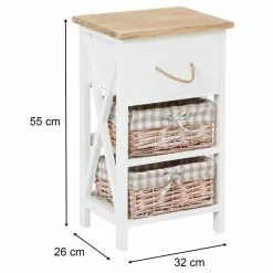 CARO-Möbel Nachttisch PERUGIA Mit 1 Schublade Und 2 Körben, Weiß -Sideboards Verkäufe 94099 9 N