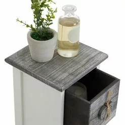 CARO-Möbel Schubladenkommode FLOWER, Paulownia-Holz Weiß, Mit 1 Schublade Und 3 Körben -Sideboards Verkäufe 94100 4