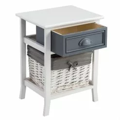 CARO-Möbel Nachttisch FLORENZ Weiß Mit 1 Schublade -Sideboards Verkäufe 94103 2