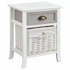 CARO-Möbel Nachttisch TOSCANA Weiß Mit Schublade