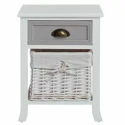 CARO-Möbel Nachttisch TOSCANA Weiß Mit Schublade -Sideboards Verkäufe 94106 2 N1