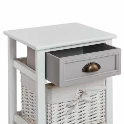 CARO-Möbel Nachttisch TOSCANA Weiß Mit Schublade -Sideboards Verkäufe 94106 4