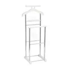 CARO-Möbel Herrendiener MUMBAI, In Weiß/chrom Mit Ablage