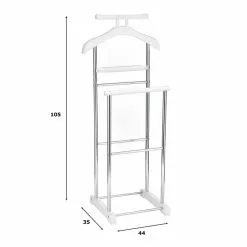 CARO-Möbel Herrendiener MUMBAI, In Weiß/chrom Mit Ablage 5 CARO-Möbel Herrendiener MUMBAI, In Weiß/chrom Mit Ablage -Sideboards Verkäufe 94129 2