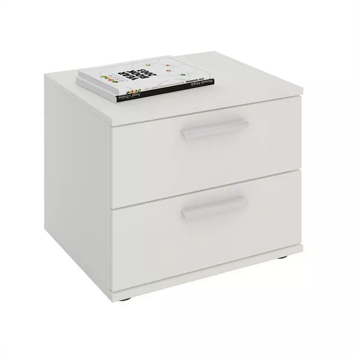 CARO-Möbel Nachttisch MAXIMA In Weiß Mit 2 Schubladen 1 CARO-Möbel Nachttisch MAXIMA In Weiß Mit 2 Schubladen