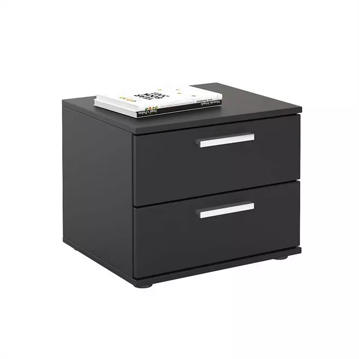CARO-Möbel Nachttisch MAXIMA In Schwarz Mit 2 Schubladen 1 CARO-Möbel Nachttisch MAXIMA In Schwarz Mit 2 Schubladen