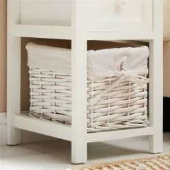 CARO-Möbel Nachttisch MESSINA Mit 1 Schublade Und Korb, In Weiß 11 CARO-Möbel Nachttisch MESSINA Mit 1 Schublade Und Korb, In Weiß -Sideboards Verkäufe 94232 AC5