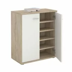 CARO-Möbel Schuhschrank LENNIS 2 Türen In Sonoma Eiche/weiß