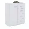CARO-Möbel Kommode TIRANO 1 Tür, 4 Schubladen, Weiß