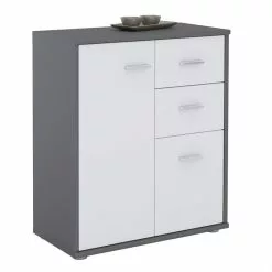 CARO-Möbel Kommode LOCARNO In Grau/weiß