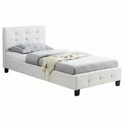 CARO-Möbel Polsterbett DELAWARE 90x200 Cm, Inkl. Lattenrost In Weiß