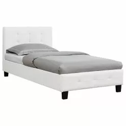 CARO-Möbel Polsterbett OHIO 90 X 200 Cm Inkl. Lattenrost In Weiß