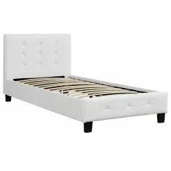 CARO-Möbel Polsterbett OHIO 90 X 200 Cm Inkl. Lattenrost In Weiß 7 CARO-Möbel Polsterbett OHIO 90 X 200 Cm Inkl. Lattenrost In Weiß -Sideboards Verkäufe 94353 2