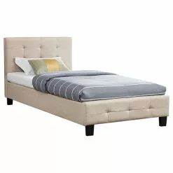 CARO-Möbel Polsterbett OHIO 90 X 200 Cm Inkl. Lattenrost In Beige