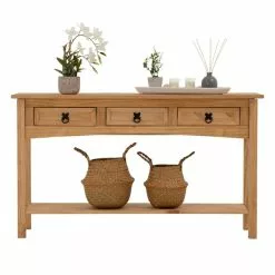 CARO-Möbel Konsolentisch SALSA Kiefer Massiv Mit 3 Schubladen -Sideboards Verkäufe 94412 1