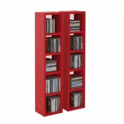 CARO-Möbel CD / DVD Regal CHART Mit 10 Fächern In Rot 5 CARO-Möbel CD / DVD Regal CHART Mit 10 Fächern In Rot -Sideboards Verkäufe 94428 2