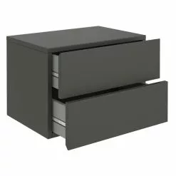 CARO-Möbel Wandregal Nachtschrank ANNI Mit 2 Schubladen In Grau