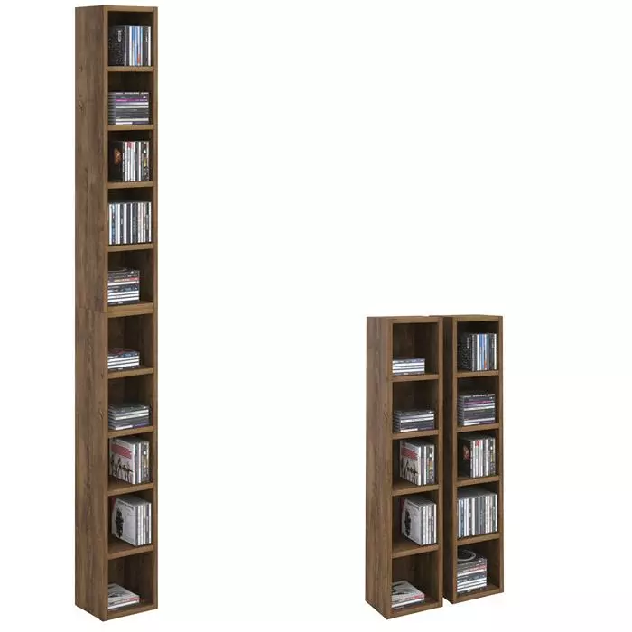 CARO-Möbel CD / DVD Regal CHART Mit 10 Fächern In Eiche Dunkelbraun 1 CARO-Möbel CD / DVD Regal CHART Mit 10 Fächern In Eiche Dunkelbraun