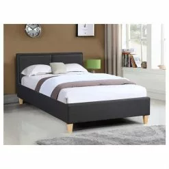 CARO-Möbel Polsterbett ANAIS 120x200 Cm, Stoff In Schwarz -Sideboards Verkäufe 94522 1