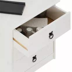 CARO-Möbel Nachttisch RESIDENCIA, Kiefer Massiv Weiß, Mit 3 Schubladen -Sideboards Verkäufe 94541 3
