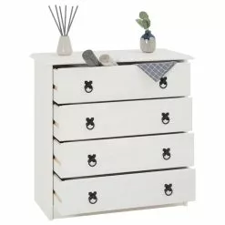 CARO-Möbel Kommode RESIDENCIA 4 Schubladen In Weiß -Sideboards Verkäufe 94543 2