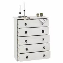 CARO-Möbel Kommode RESIDENCIA Mit 5 Schubladen, In Weiß -Sideboards Verkäufe 94545 2