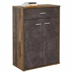 CARO-Möbel Kommode TOMMY Old Style/Beton Dunkel Mit Schublade