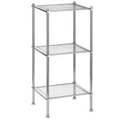 CARO-Möbel Badregal TUNIS Mit 3 Ablagen, Metall Verchromt