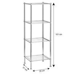 CARO-Möbel Badregal TIRANA Mit 4 Ablagen, Metall Verchromt -Sideboards Verkäufe 94555 3 N1