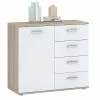 CARO-Möbel Kommode CHICAGO Sonoma Eiche/weiß, 4 Schubladen