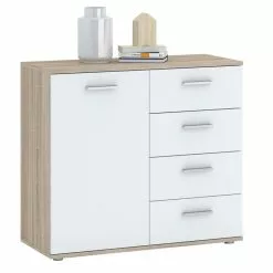 CARO-Möbel Kommode CHICAGO Sonoma Eiche/weiß, 4 Schubladen
