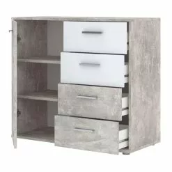 CARO-Möbel Kommode CHICAGO Betonoptik/weiß, 4 Schubladen, 1 Tür 8 CARO-Möbel Kommode CHICAGO Betonoptik/weiß, 4 Schubladen, 1 Tür -Sideboards Verkäufe 94575 2