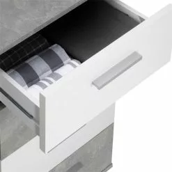 CARO-Möbel Kommode CHICAGO Betonoptik/weiß, 4 Schubladen, 1 Tür 9 CARO-Möbel Kommode CHICAGO Betonoptik/weiß, 4 Schubladen, 1 Tür -Sideboards Verkäufe 94575 5