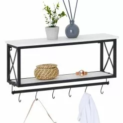 CARO-Möbel Wandgarderobe ARMANDO Weiß/schwarz