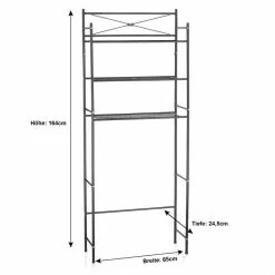 CARO-Möbel Toiletten Waschmaschinen Regal MARSA Mit 3 Ablagen In 3 Schwarz -Sideboards Verkäufe 94588 3