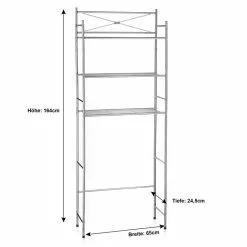 CARO-Möbel Toiletten Waschmaschinen Regal MARSA Mit 3 Ablagen In Chrom -Sideboards Verkäufe 94589 3