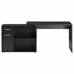 CARO-Möbel Eckschreibtisch LENA Mit Regal In Schwarz -Sideboards Verkäufe 94602 1 N
