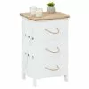 CARO-Möbel Nachttisch PERUGIA Mit 3 Schubladen In Weiß