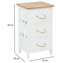 CARO-Möbel Nachttisch PERUGIA Mit 3 Schubladen In Weiß -Sideboards Verkäufe 94607 7 N