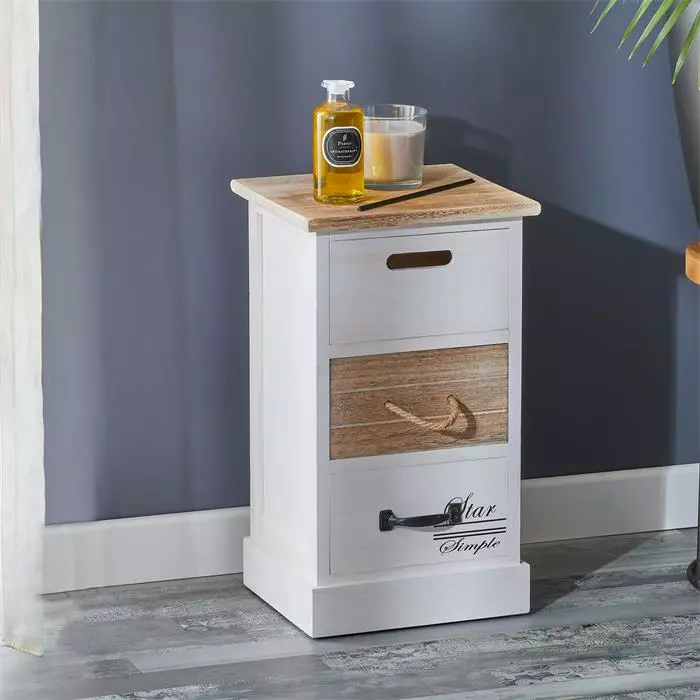 CARO-Möbel Kommode SALVA In Weiß Mit 3 Schubladen 2 CARO-Möbel Kommode SALVA In Weiß Mit 3 Schubladen – Bild 2