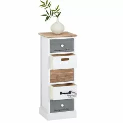 CARO-Möbel Kommode SALVA In Weiß Mit 5 Schubladen -Sideboards Verkäufe 94609 2 N