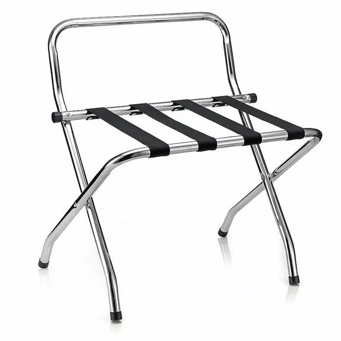 CARO-Möbel Kofferständer SUITE In Chrom Klappbar Mit Wandschutz 1 CARO-Möbel Kofferständer SUITE In Chrom Klappbar Mit Wandschutz