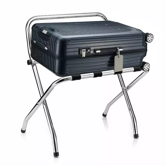 CARO-Möbel Kofferständer SUITE In Chrom Klappbar Mit Wandschutz 2 CARO-Möbel Kofferständer SUITE In Chrom Klappbar Mit Wandschutz – Bild 2