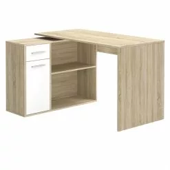 CARO-Möbel Eckschreibtisch LENA Mit Regal In Sonoma Eiche/weiß -Sideboards Verkäufe 94673 2