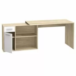 CARO-Möbel Eckschreibtisch LENA Mit Regal In Sonoma Eiche/weiß -Sideboards Verkäufe 94673 3