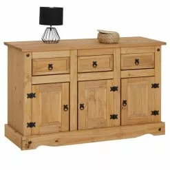 CARO-Möbel Sideboard SALSA, Kiefer Massiv, Mit 3 Schubladen