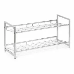 CARO-Möbel Schuhregal VALERIO Metall Verchromt, 2 Ablagen -Sideboards Verkäufe 94688 2