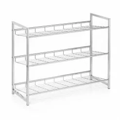 CARO-Möbel Schuhregal VALERIO Metall Verchromt, 3 Ablagen -Sideboards Verkäufe 94689 2