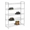CARO-Möbel Schuhregal VALERIO Metall Verchromt, 5 Ablagen